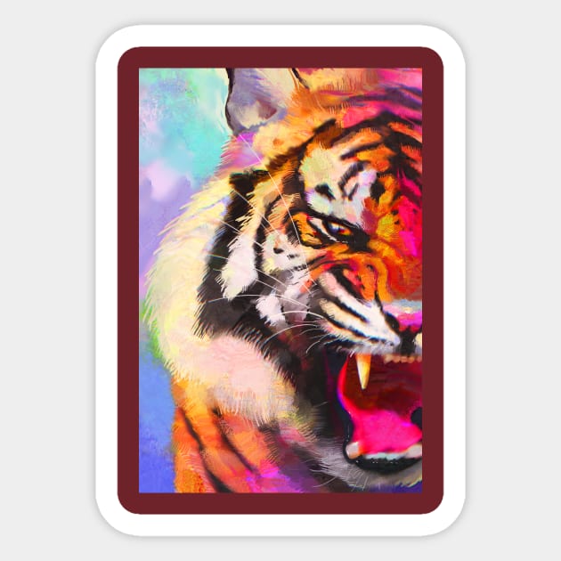 Fierce Tiger Sticker by PHAZED